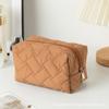 Nueva Bolsa de Cosméticos Acolchada Floral para Mujer, Bolsa de Aseo Portátil para Viaje para Productos para el Cuidado de la Piel, Bolsa de Almacenamiento Suave Simple de Gran Capacidad