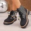 Botas de Talla Grande Transfronterizas Europeas y Americanas con Cuentas Venta Caliente en Amazon 2026 Nuevas Botas Estilo Británico Botas Martin al por Mayor Talla Grande