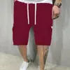 Novedad de Verano Pantalones Cortos Casuales de Múltiples Bolsillos para Hombre Color Sólido Pantalones de Hombre para Hombre