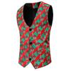 Colete Outono e Inverno 2021 Jovem Slim-fit Patch Tridimensional Gola Casual Sem Gola Blazer de Botão Único Estampa de Natal