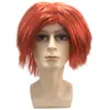 Peluca de Disfraz de Muñeca Fantasma Accesorios para la Cabeza de Juguete Infantil Atrezzo Personaje de Película Peluca Roja Corta Esponjosa con Raya en Medio
