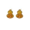 Aretes y Collar de Calabaza Electrochapados en Oro Real con Incrustaciones de Circonita, Joyería de Nicho de Lujo Ligero, Accesorios de Estilo Chino Nuevo, Juego de Joyería Versátil