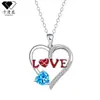 Knn-1296 Venta Caliente Transfronteriza Collar de Diamante Rojo con Forma de Corazón de Amor para Mujer Amazon Tk Colgante que No se Desvanece Día de la Madre