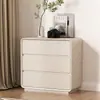 Gaveteiro de madeira maciça estilo creme com couro, cinco gavetas, armário de parede para sala de estar, armário de gavetas, armário de armazenamento