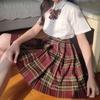 Saia do Ursinho Uniforme Jk Verão Original Genuíno Saia Xadrez Jk Conjunto Completo de Material Escolar Uniformes de Classe de Estudante em Estoque