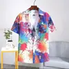 Camisas de manga corta al por mayor, camisas casuales de verano para hombre con estampado de playa de nicho, tops holgados de estilo urbano para pareja de manga corta