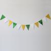 Bandera de Triángulo Dorado Verde Salvia Bosque Salvia Coser Redondo Dorado Decoración de Fiesta