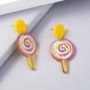 Europa y Estados Unidos moda color relieve transparente transfronterizo lindo graffiti helado acrílico aretes accesorios mujeres