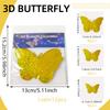Nueva decoración navideña 3D pegatinas de mariposas tridimensionales flash oro azul boda decoración festiva mariposa de pvc 12 juegos