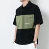 Camisa polo de verano nueva para hombre, camiseta de manga corta con solapa en contraste, estilo japonés, talla grande, holgada, informal, con bolsillo y solapa, pantalones, camisa inferior.