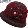 Moda de invierno gorro de lana grueso y cálido con forro polar para ancianos para mujeres, mamá, sombrero para mediana edad y ancianos