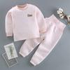 Roupa íntima térmica de três camadas para bebê, espessada, para primavera e outono, terno de algodão masculino, feminino de cintura alta com proteção abdominal, bebê de 0 a 3 anos, ajustável