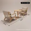Sillón Individual para Sala de Estar, Dormitorio, Balcón, Silla Perezosa de Ocio, Casa de Huéspedes, Habitación de Hotel, Juego de Mesa y Silla, Estilo Madera Natural, Modelo Grande