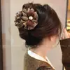 Pinza para el Cabello de Flor de Perla con Diseño de Tela de Alta Gama, Tamaño Mediano para Mujer, Estilo Nuevo para Cabello Fino, Pinza Completa para el Cabello con Lazo