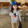 Camiseta Infantil de Algodão Manga Curta Verão Fina Desenho Animado Estilo Coreano Tendência Gás Estrangeiro Frito Rua Infantil Bebê Meninos Vestido de Verão Mulheres