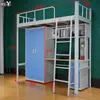 Cama con Estructura de Hierro y Escritorio Integrado, Adecuada para Dormitorios de Personal, Camas de Apartamento y Litera de Acero para Estudiantes