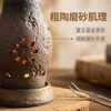 Quemador de Incienso Hueco Cerámico Rústico Hecho a Mano, Portainciensos Vintage Chapado en Oro, Portavelas de Incienso a Prueba de Fuego con Pinza, Quemador de Incienso Estilo Zen