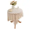 Toalha de Mesa de Crochê Vazado Estilo Retrô Pastoral Americano Transfronteiriça Retangular Redonda para Mesa de Jantar Mesa de Café Toalha de Mesa Pano para Cobertura de Armário Doméstico