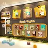 Treinamento de Idioma Inglês Criação de Ambiente de Sala de Aula Tema de Jardim de Infância Decoração de Parede Finalizada Trabalho em Quadro de Feltro Adesivos