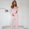Pijama de Modal Tejido 2026 para Mujer, Estilo Europeo y Americano, Nueva Colección de Otoño, Suave y Cómodo, Mangas Largas y Pantalones Largos, Ropa de Casa para Mujer