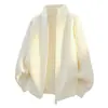 Cárdigan de Punto con Cuello Alto y Cremallera para Hombre Otoño Invierno Grueso Doble Cremallera Abrigo Suéter Textura de Sarga Holgada Ropa de Abrigo