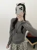 26 Otoño Nuevo Estilo Suéter Básico de Punto Versátil Casual Color Sólido Lana Cuello Redondo Manga Larga Estilo Coreano para Mujer