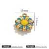 Pingente Exclusivo de Joia com Gotejamento de Óleo Acessórios de Joia em Aço Inoxidável Banhado a Ouro 18K Pingente de Planta Flor Acessórios de Colar