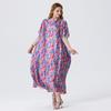 Casual, Cómodo y Holgado Estampado Transfronterizo Nuevo Falda Larga de Imitación Seda Ropa de Playa Talla Grande Comercio Exterior Europeo y Americano