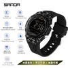 Nuevo Reloj Electrónico Sanda Transparente Esfera Grande Luminoso Resistente al Agua Multifunción Cronómetro Segmentado Despertador Reloj para Hombres y Mujeres