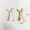 Conejo de Madera con Dos Orejas de Pascua Rodaja de Madera Decoración con Puntos, Decoración para el Hogar de Conejo Manualidades de Madera de Conejo DIY