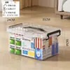 Caja de Almacenamiento Transparente para Uso Doméstico, Gran Capacidad, Engrosada con Tapa, Caja Organizadora de Ropa y Edredones, Caja de Almacenamiento para Armario de Dormitorio al por Mayor