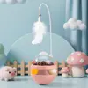 Brinquedo copo giratório para gato, varinha com pena, brinquedo educativo para gatos que se autoentretenem e aliviam o tédio, suprimentos para animais de estimação, atacado de fábrica em estoque
