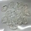Colgante de gema de ágata cristalina de piedra natural sin orificio, plano, con forma de gota, ideal para la venta transfronteriza.