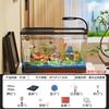Acuario Sala de Estar Pequeño 2025 Nuevo Paisajismo para el Hogar Juego Completo de Tanque de Agua Ecológico con Cubierta Acuario Transparente de Escritorio para Peces Dorados