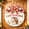 Letrero de puerta de madera impreso para productos nuevos transfronterizos, letrero redondo de bienvenida, colgante decorativo para puerta de Halloween de comercio exterior para Amazon
