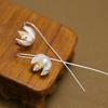 Aretes de Flor Estéreo de Plata Esterlina S925 para Mujer Aretes de Pétalos Retro Super Hada Elegantes 2023 Nuevos Aretes de Nicho de Moda