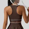 Sujetador Deportivo de Malla Color Durazno con Espalda Cruzada, Acolchado Fijo, Antishock, Realce, de Alta Intensidad para Mujer