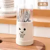 Portapalillos de cocina, recipiente de plástico para palillos, uso doméstico, con tapa, diseño creativo, a prueba de polvo y con función de drenaje, para guardar y organizar cubiertos y palillos