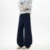 Calça Casual Oversized Lisa de Algodão Puro 320g para Outono