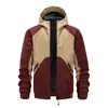 Chaqueta Impermeable para Hombre de Primavera y Otoño, Personalizable Transfronteriza, Estilo Ropa de Trabajo Holgada con Capucha, Bloques de Color, Talla Europea