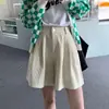 Calça Casual de Veludo Cós Alto Elástico Perna Larga Feminina 2026 Outono Estilo Coreano Moda Versátil Linha A Roupa Externa Shorts Tendência