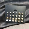 Deseo set explosivo de varias piezas aretes 12 pares de aretes cuadrados de placa de circón aretes de diamante de corazón de durazno mujeres B422