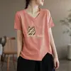 Comercio exterior transfronterizo último lote de comercio exterior marca grande etiqueta cortada ropa de maternidad camiseta de manga corta versátil a la moda elegante top camisa de capa base