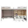 Cama litera para dormitorio estudiantil Barandilla elevada Reposapiés ensanchado Cama de hierro superior e inferior para empleados Seguridad Duradera Venta Directa de Fábrica