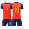 Camiseta de España para el Mundial 2026 No. 19 Yamal No. 20 Conjuntos de Uniforme de Fútbol Pedri Exclusivamente para Exportación