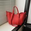 Bolso Tote Lichi de Moda Estilo Coreano para Mujer 2024 Textura de Alta Calidad Gran Capacidad Bolso de Hombro para el Trabajo y el Viaje