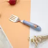 Colher e Garfo de Aço Inoxidável 304 para Bebê, Colher Infantil de Desenho Animado para Aprender a Comer, Pequena Colher de Alimentação para Recém-Nascido