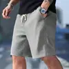 2026 Novos Shorts Masculinos de Verão com Cordão, Waffle, Moda, Cor Sólida, Casuais Esportivos