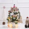 Árvore de Natal flocando rosa terno mesa topo enfeites de árvore de Natal presente decoração de árvore de Natal mini árvore de Natal
