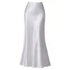 Falda de satén estilo sirena, corte ajustado, adecuada para ir al trabajo, de longitud media, nueva moda otoño 2026, elegante falda francesa de luz de luna